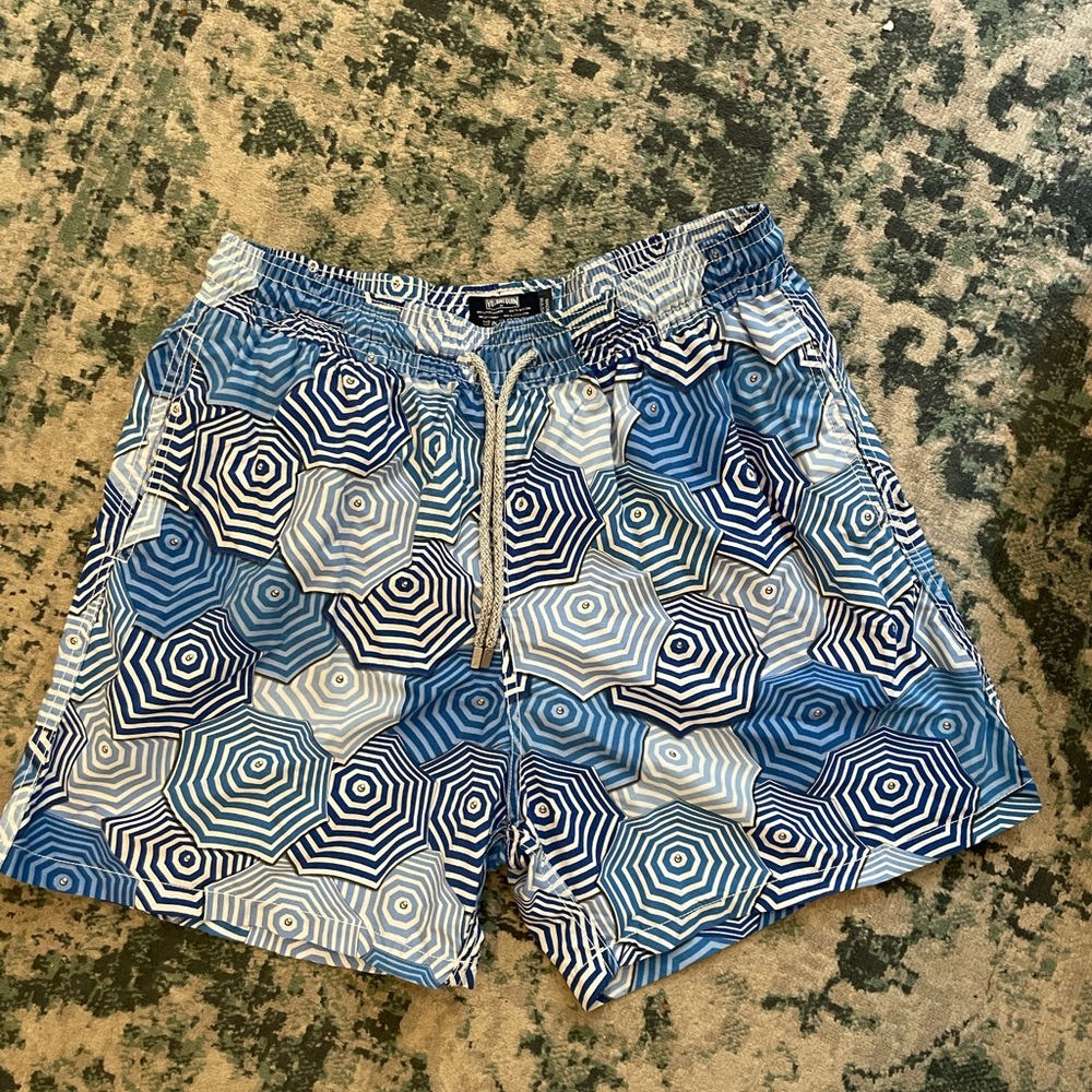 Vilebrequin Men’s Swim Trunks Blue Umbrella